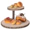 Vintiquewise Two Tier Natural Wood Color Tree Bark Server Tray with Rustic Appeal, Two Sizes Trays QI004381 - alternate 1